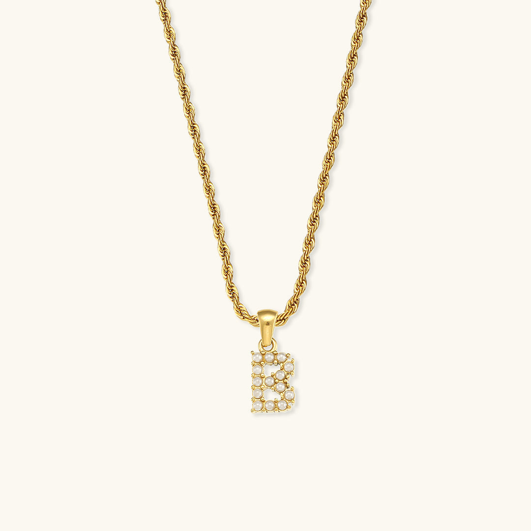 Pearl Necklace with Initial - Elodie