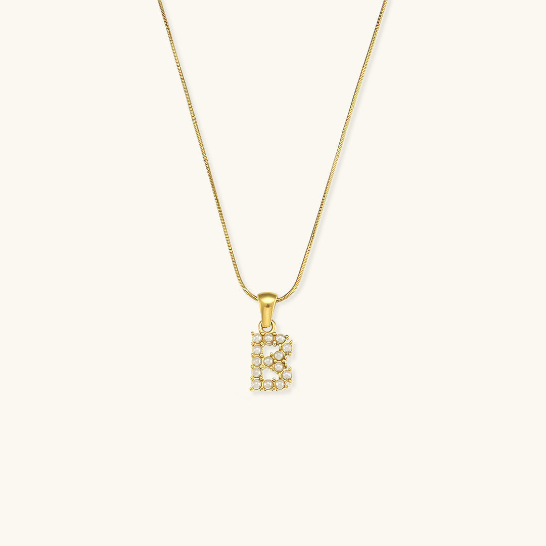 Pearl Necklace with Initial Letter - Colette