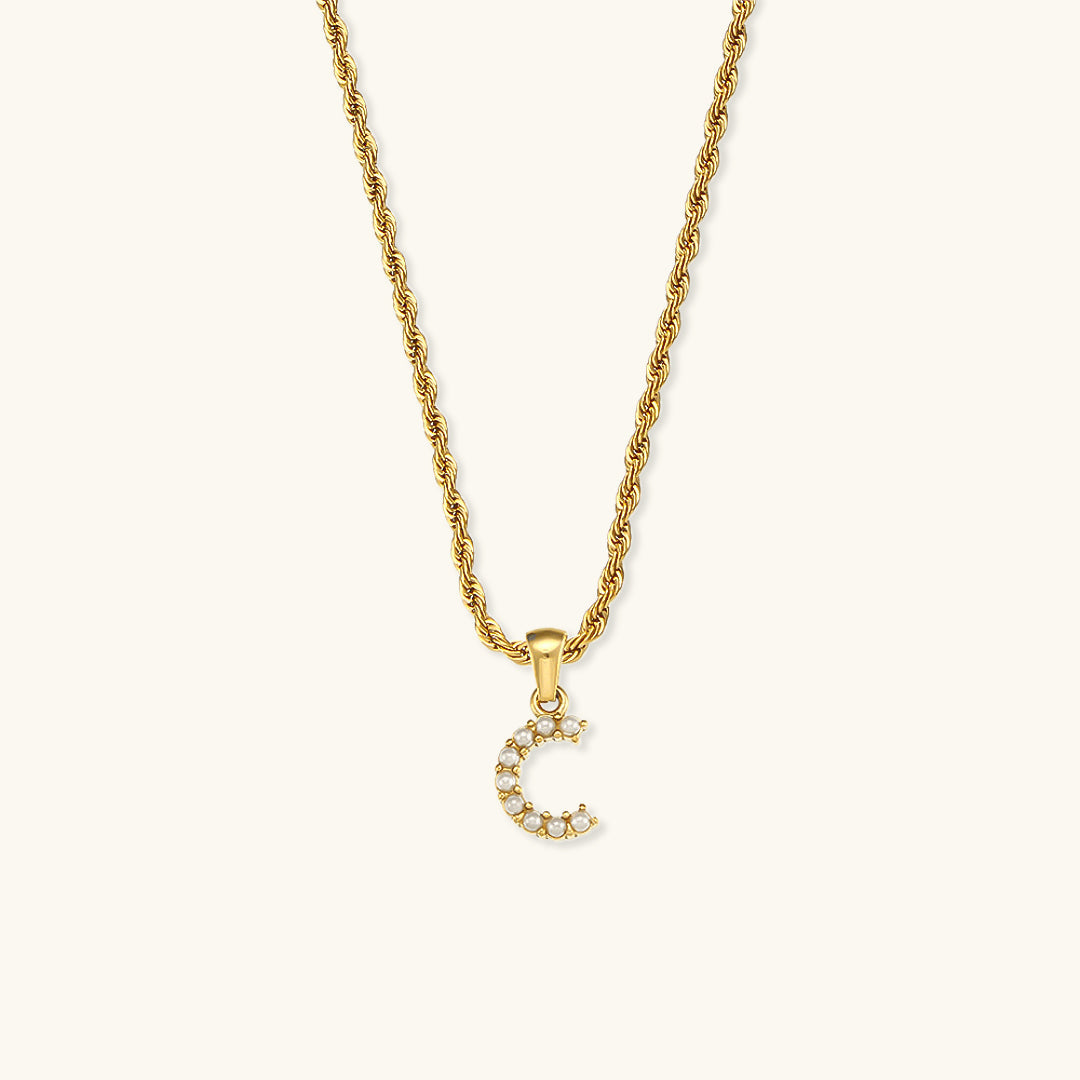 Pearl Necklace with Initial - Elodie