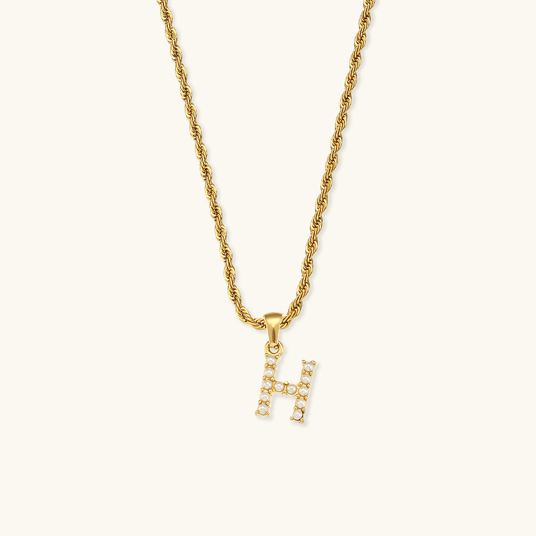 Pearl Necklace with Initial - Elodie