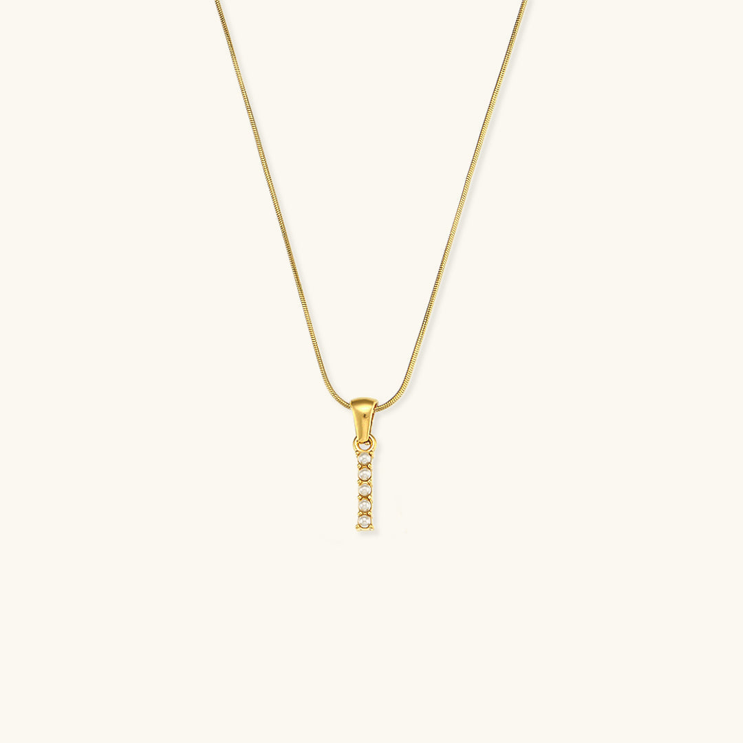 Pearl Necklace with Initial Letter - Colette