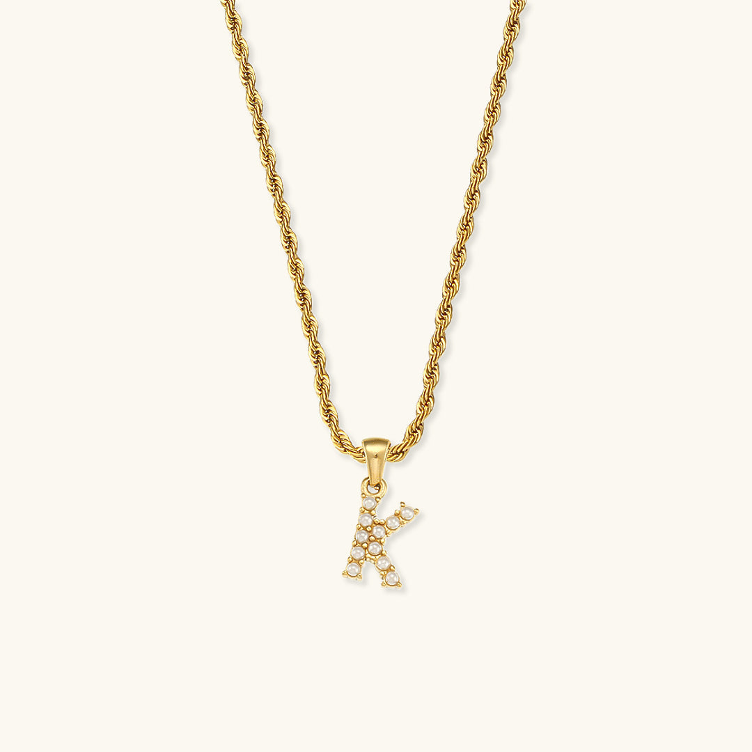 Pearl Necklace with Initial - Elodie