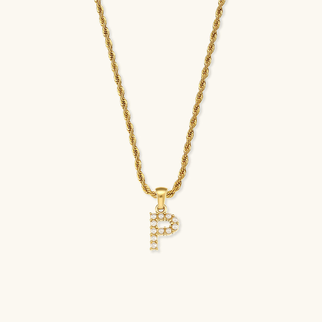 Pearl Necklace with Initial - Elodie