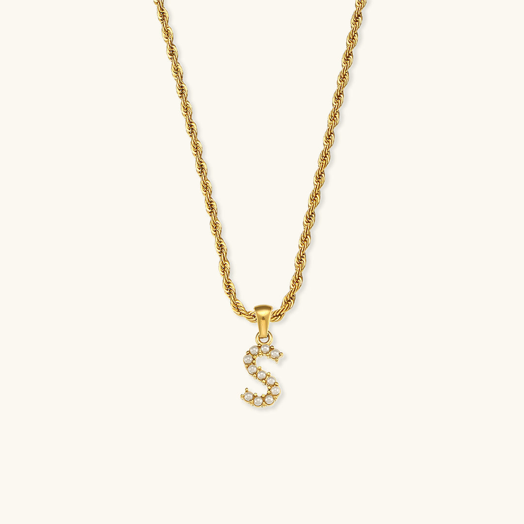 Pearl Necklace with Initial - Elodie