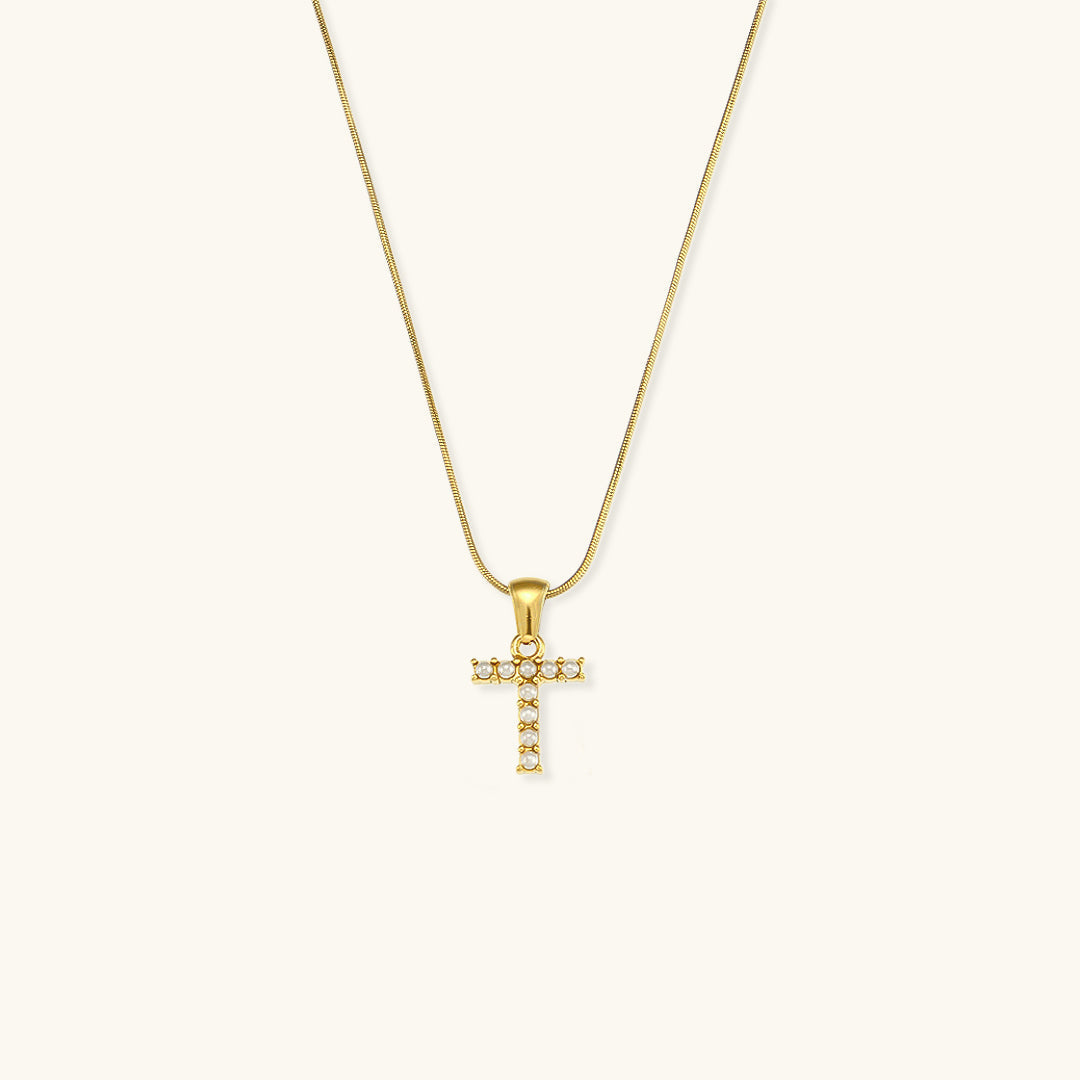 Pearl Necklace with Initial Letter - Colette