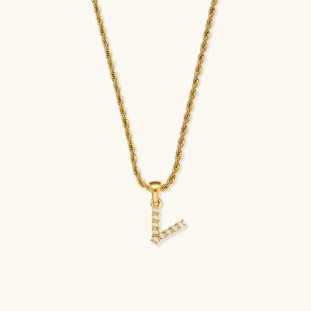 Pearl Necklace with Initial - Elodie
