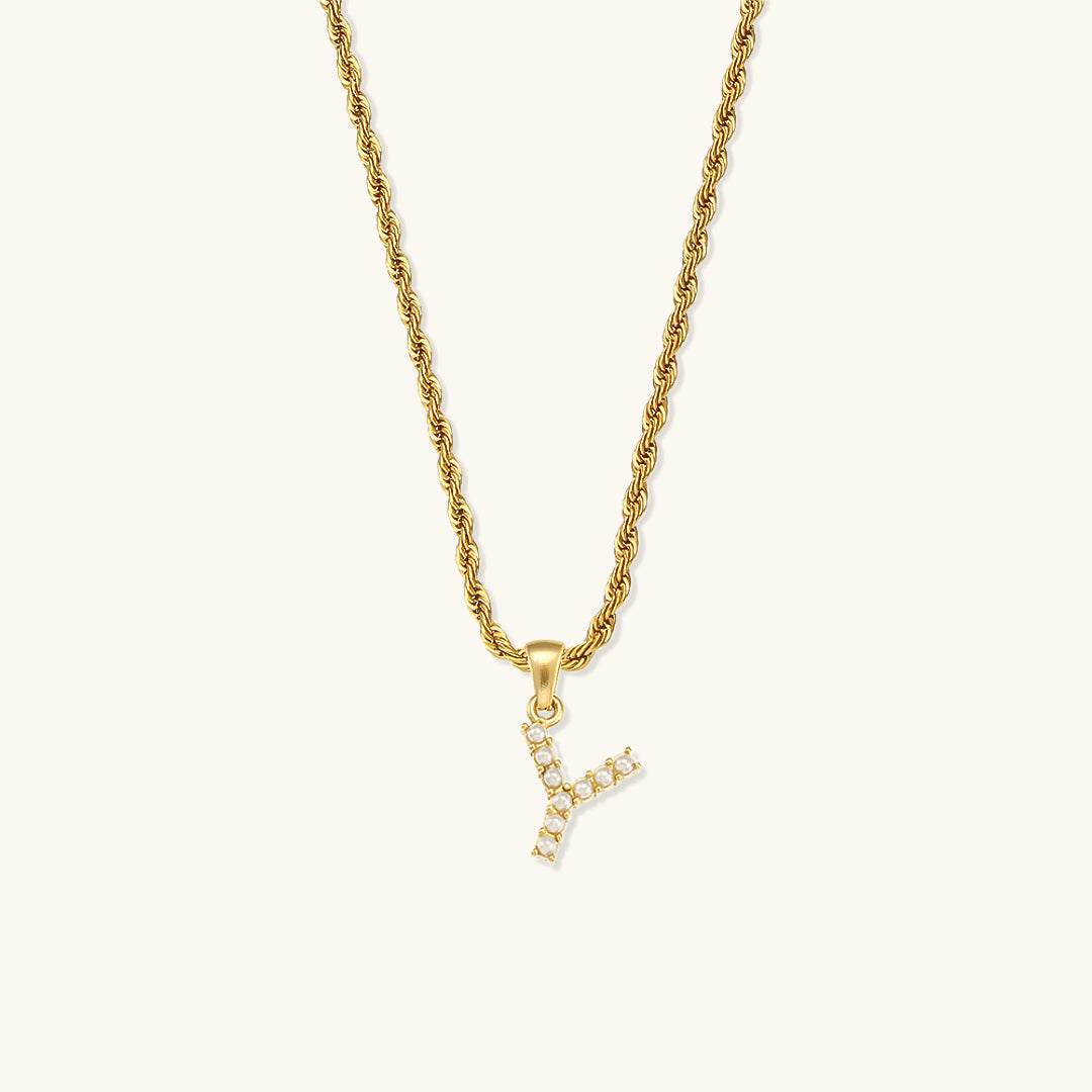 Pearl Necklace with Initial - Elodie