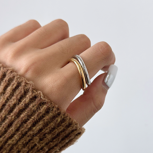 Miley Gold & Silver Layered Rings