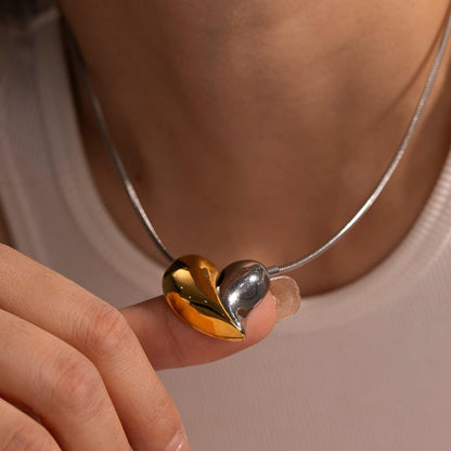 Dorothea Two-Tone Heart Necklace