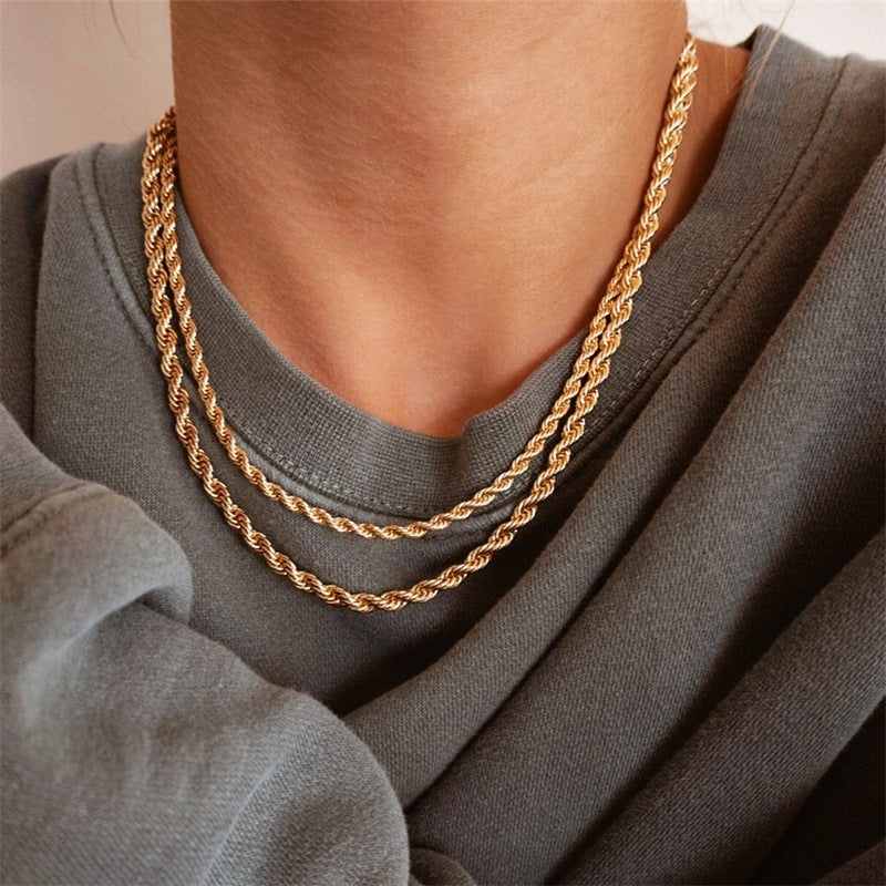 Bianca Gold Twisted Chain Necklace