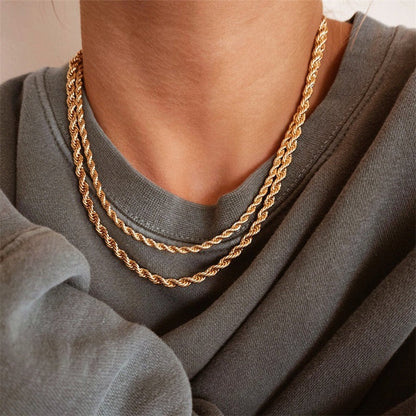 Bianca Gold Twisted Chain Necklace