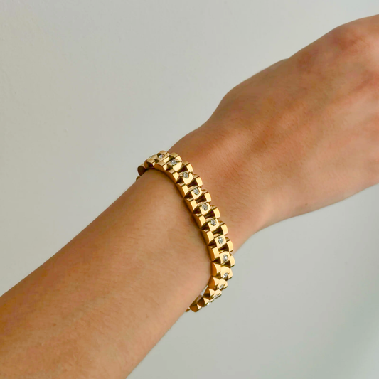 Gladia Gold Watch-Style Bracelet