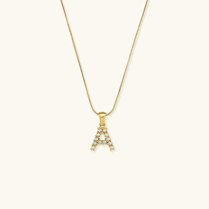 Pearl Necklace with Initial Letter - Colette