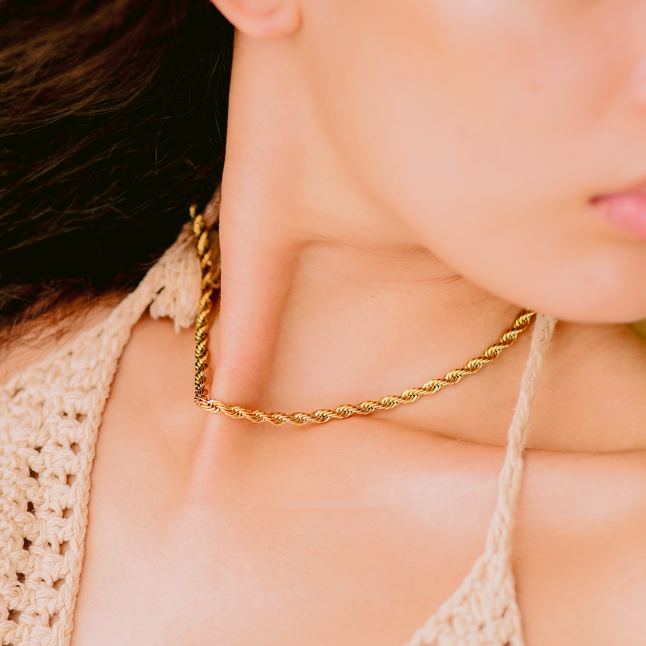 Bianca Gold Twisted Chain Necklace