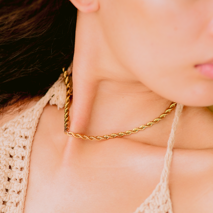 Bianca Gold Twisted Chain Necklace
