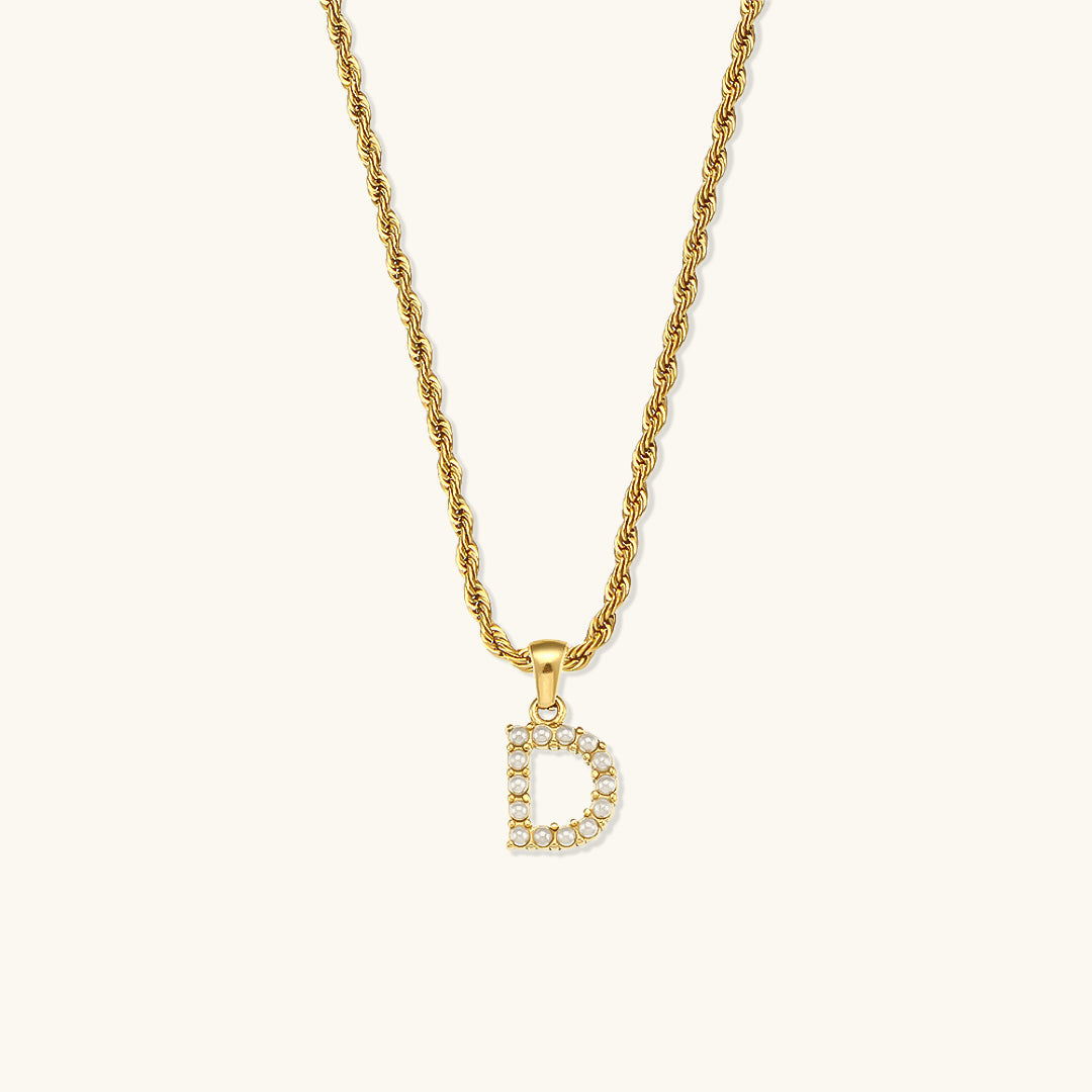 Pearl Necklace with Initial - Elodie