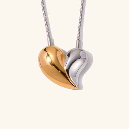 Dorothea Two-Tone Heart Necklace