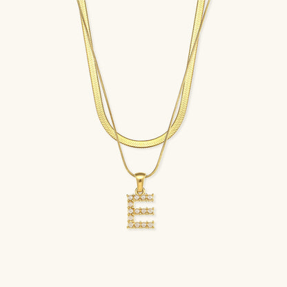 Layered Gold Necklace with Initial Letter