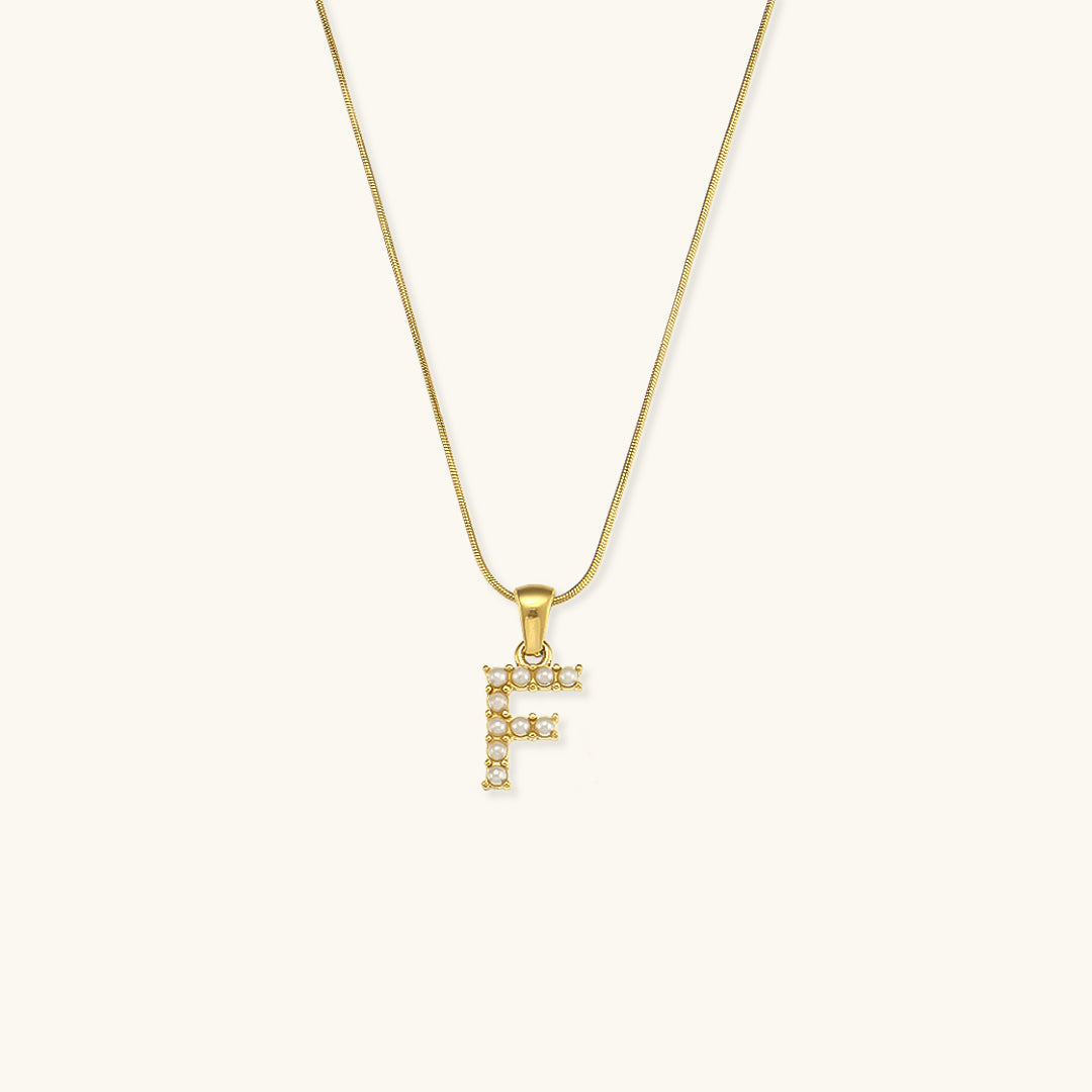 Pearl Necklace with Initial Letter - Colette