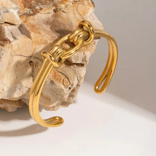 Luce Gold Knot Cuff Bracelet