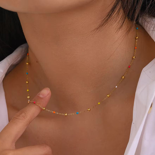 Amphitrite Necklace with Gold Chain and Pearls
