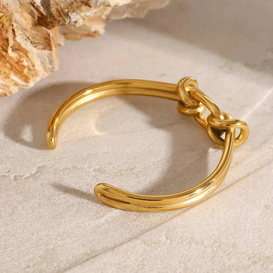 Luce Gold Knot Cuff Bracelet