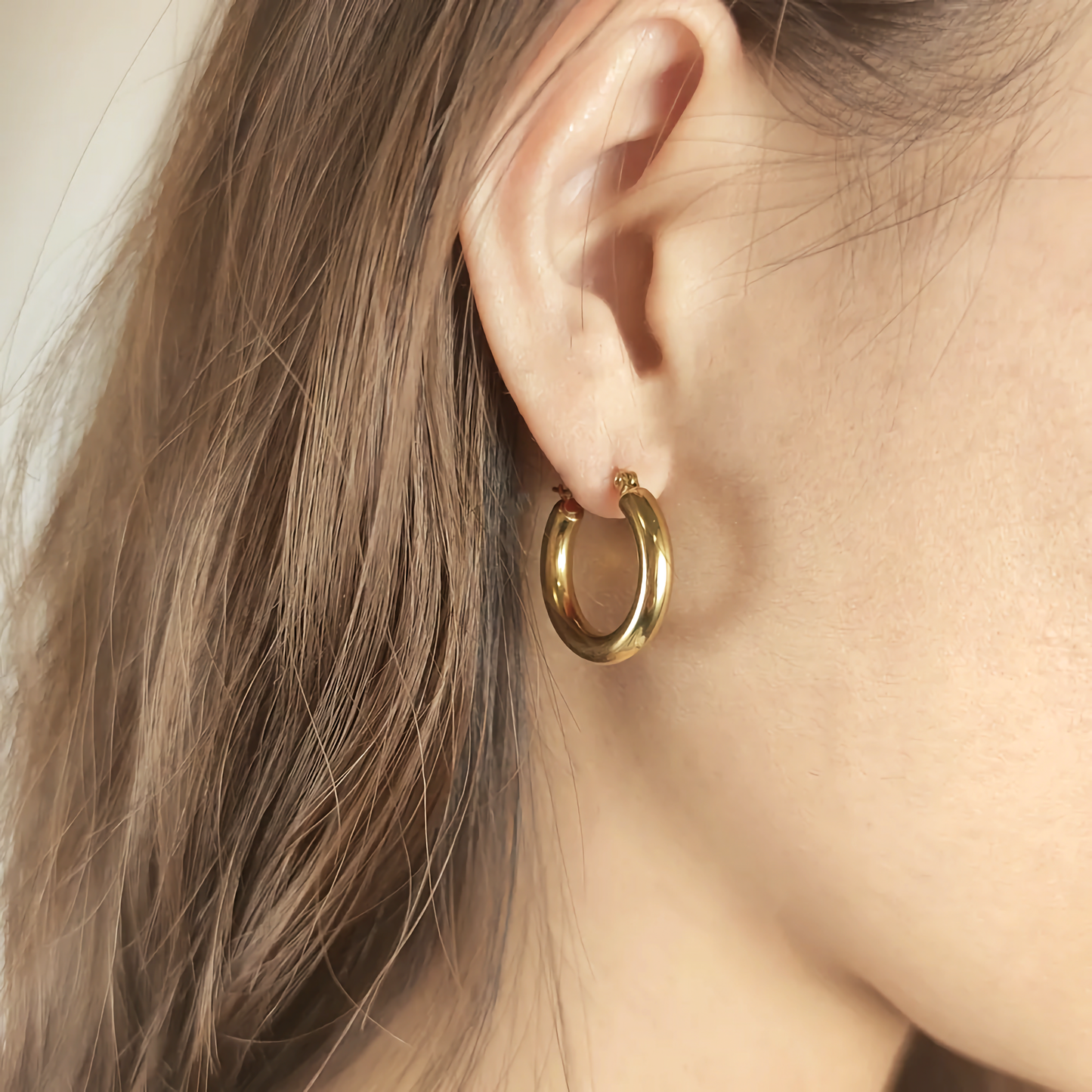 Wide Gold Hoops
