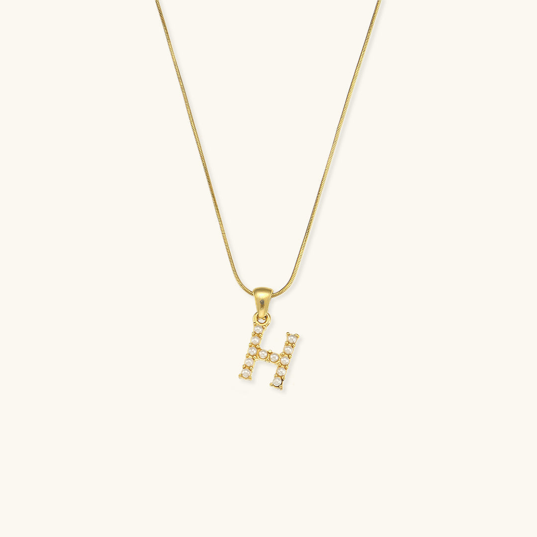 Pearl Necklace with Initial Letter - Colette