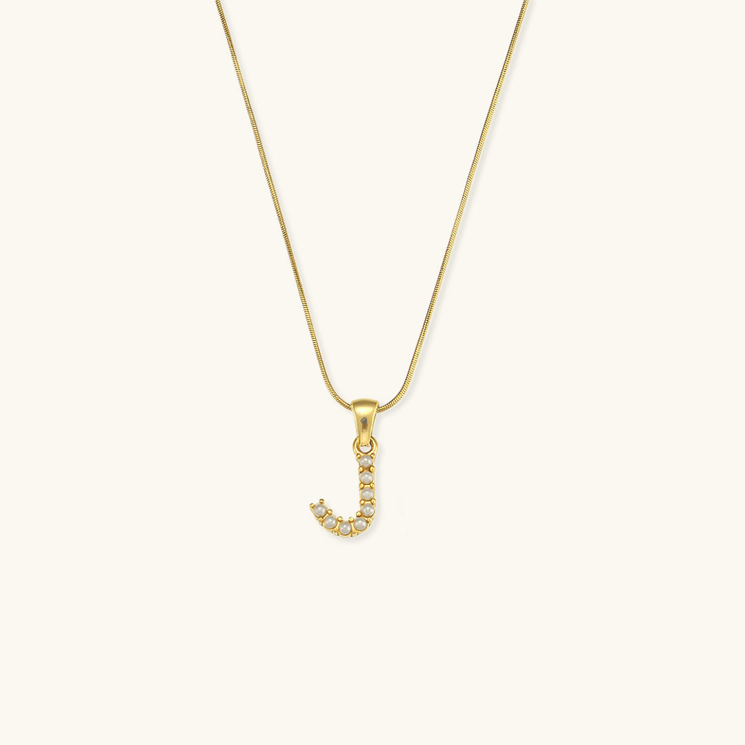 Pearl Necklace with Initial Letter - Colette