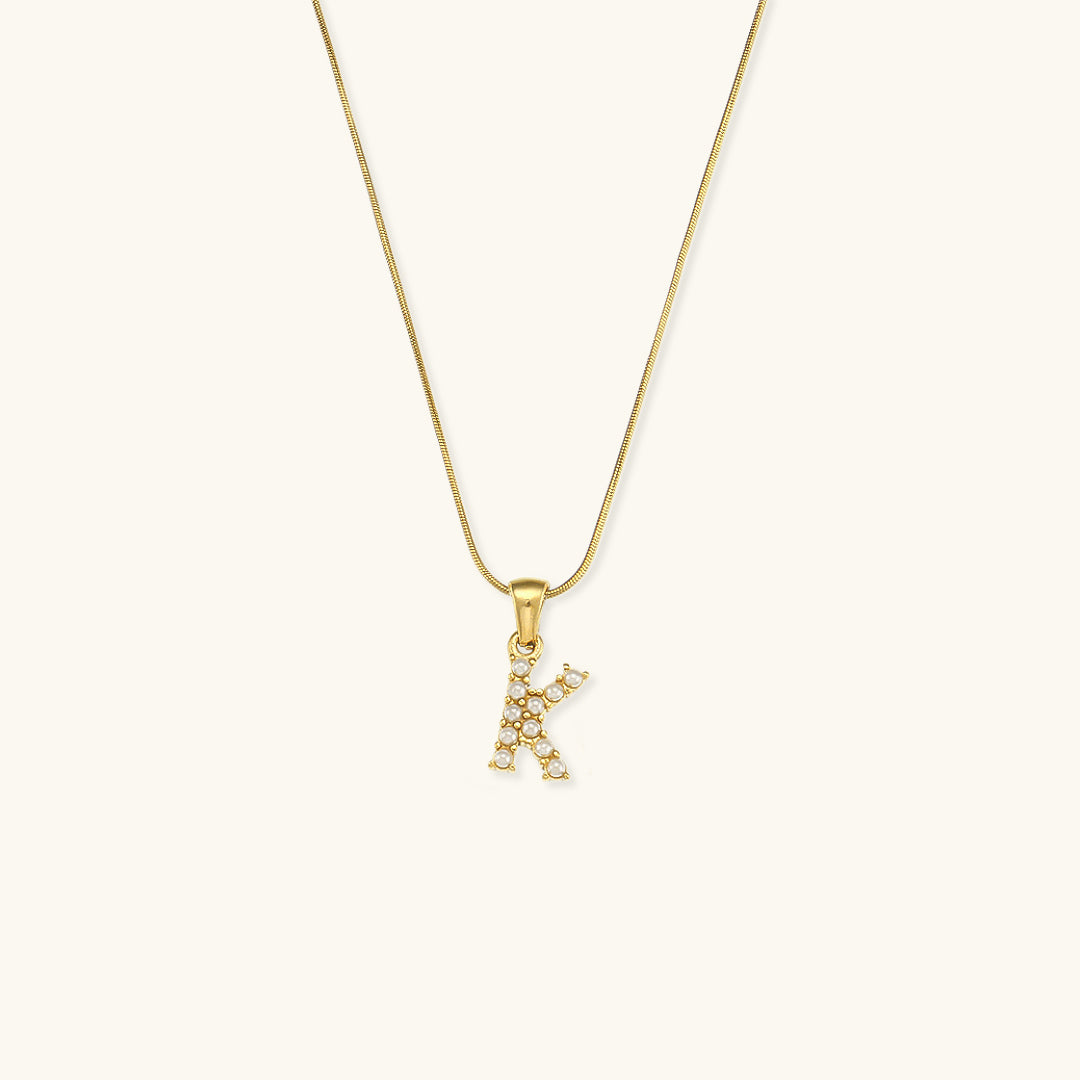 Pearl Necklace with Initial Letter - Colette