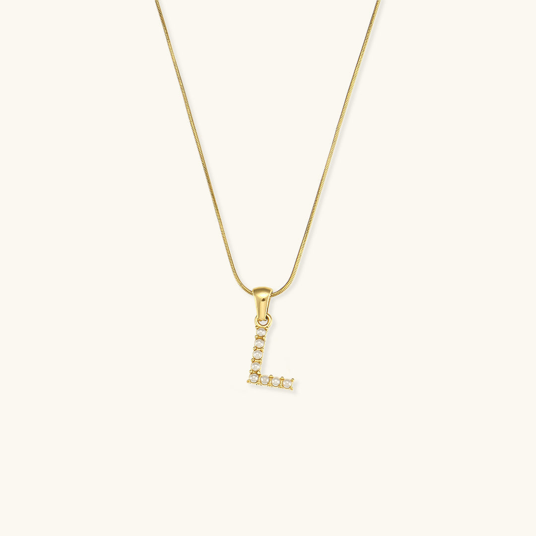Pearl Necklace with Initial Letter - Colette