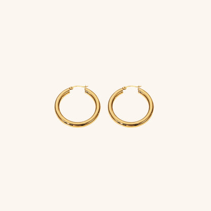 Wide Gold Hoops