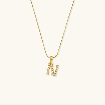 Pearl Necklace with Initial Letter - Colette
