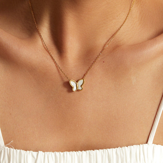 Mother-of-Pearl Butterfly Necklace