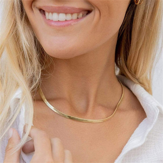 Elizabeth Chevron Gold Necklace