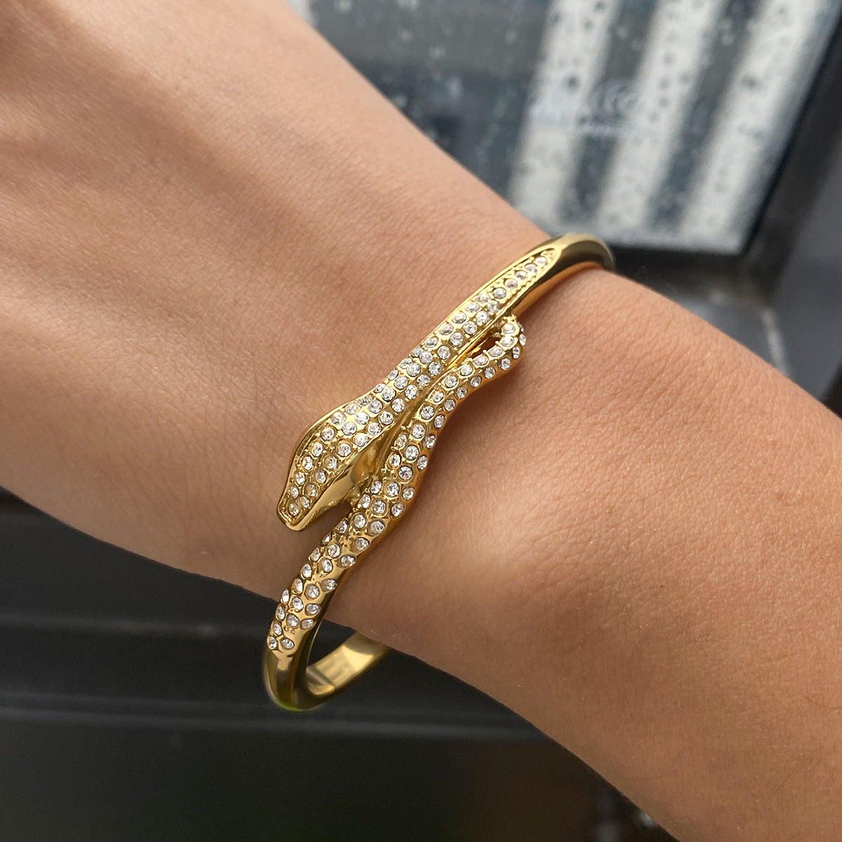 Rosalee Snake & Diamond Cuff Bracelet