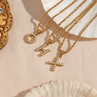 Pearl Necklace with Initial - Elodie