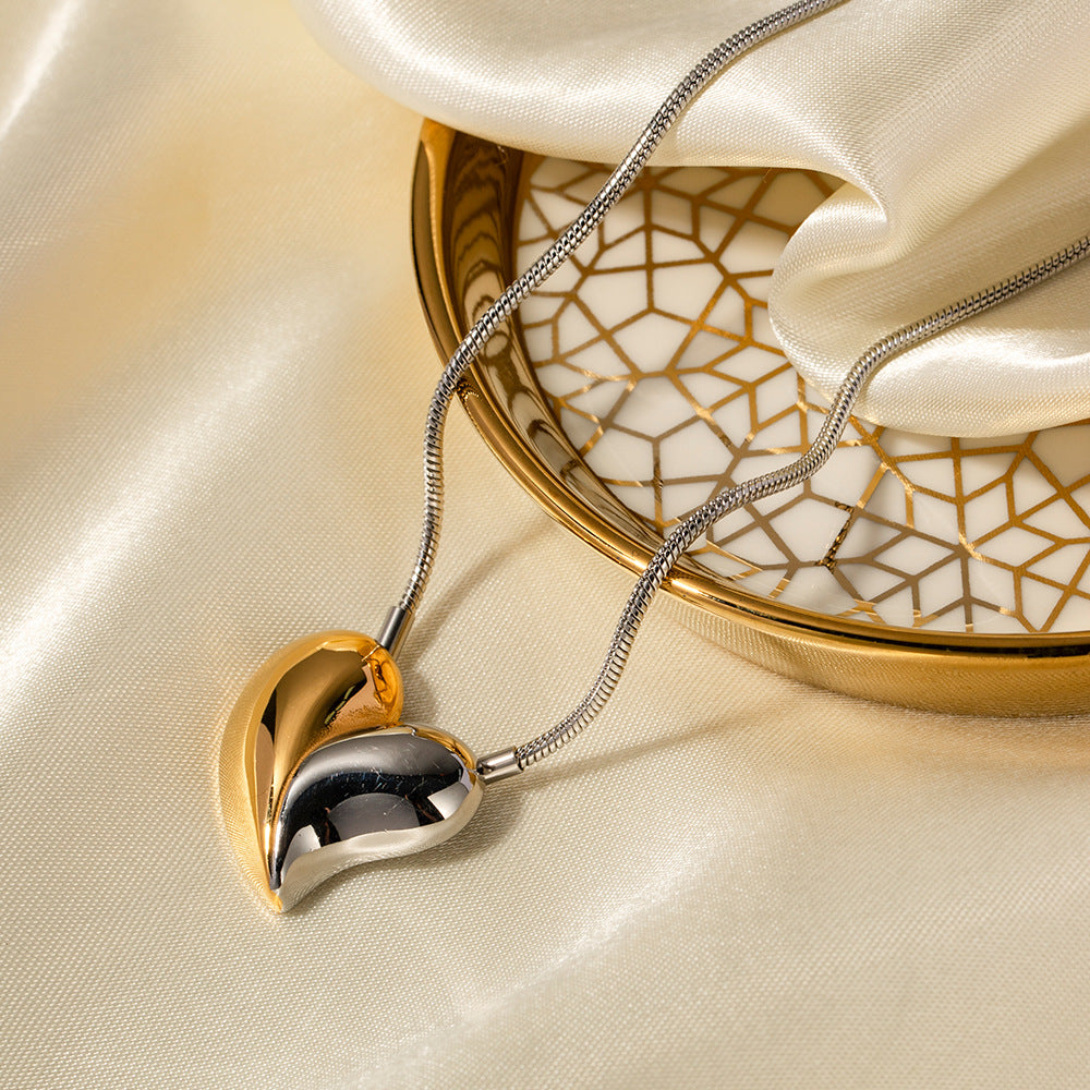 Dorothea Two-Tone Heart Necklace
