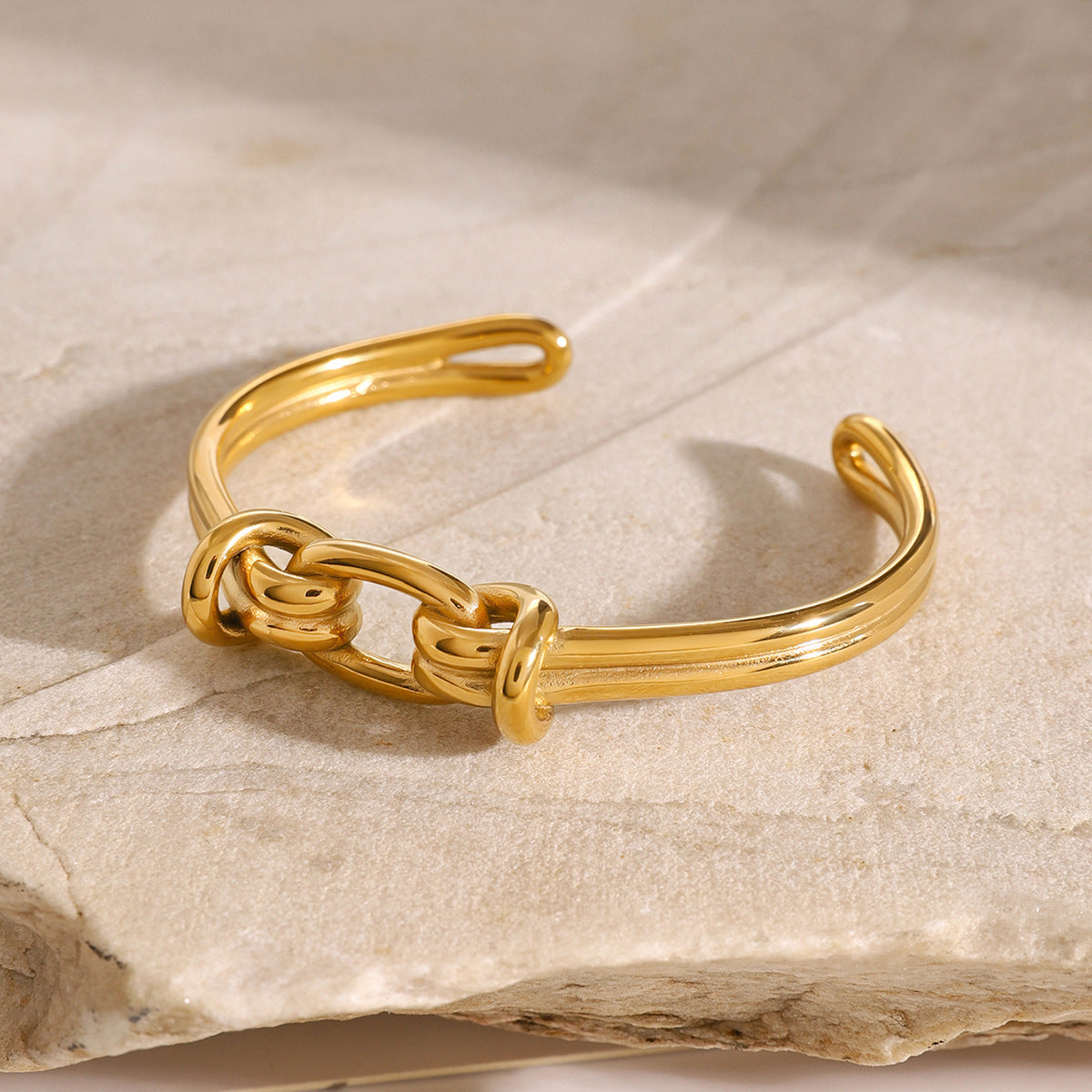 Luce Gold Knot Cuff Bracelet