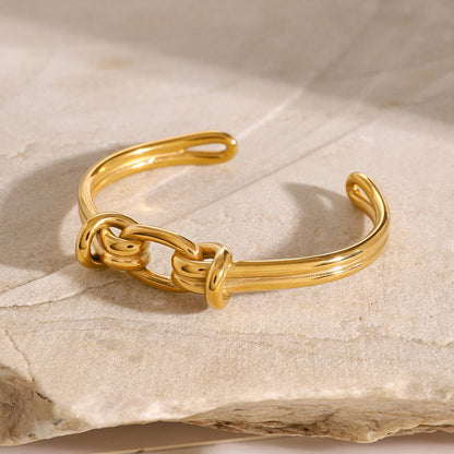 Luce Gold Knot Cuff Bracelet