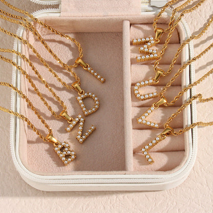 Pearl Necklace with Initial - Elodie