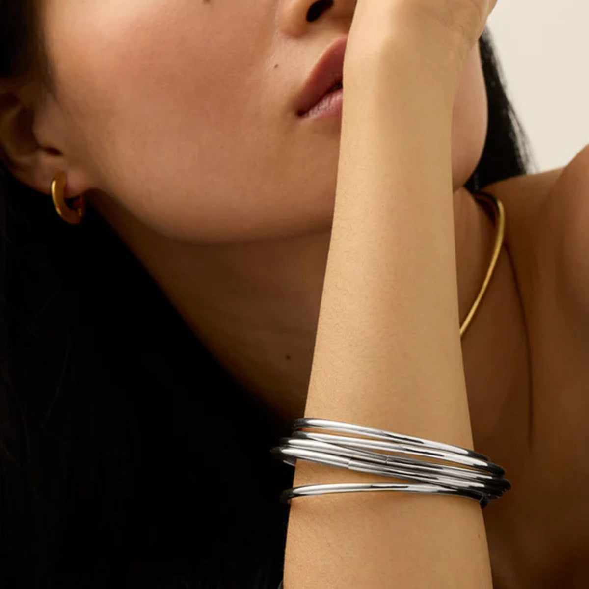 Shannon Gold Bangle Bracelet Set