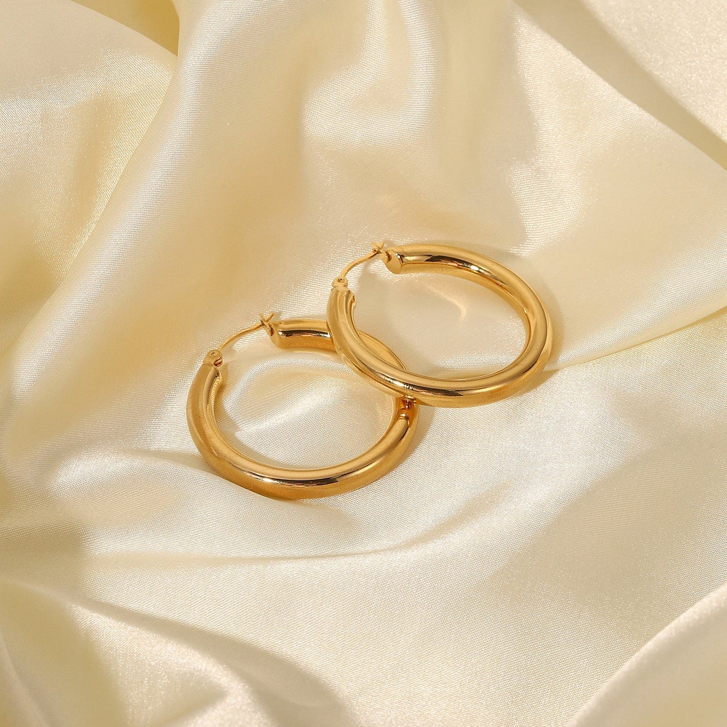 Wide Gold Hoops