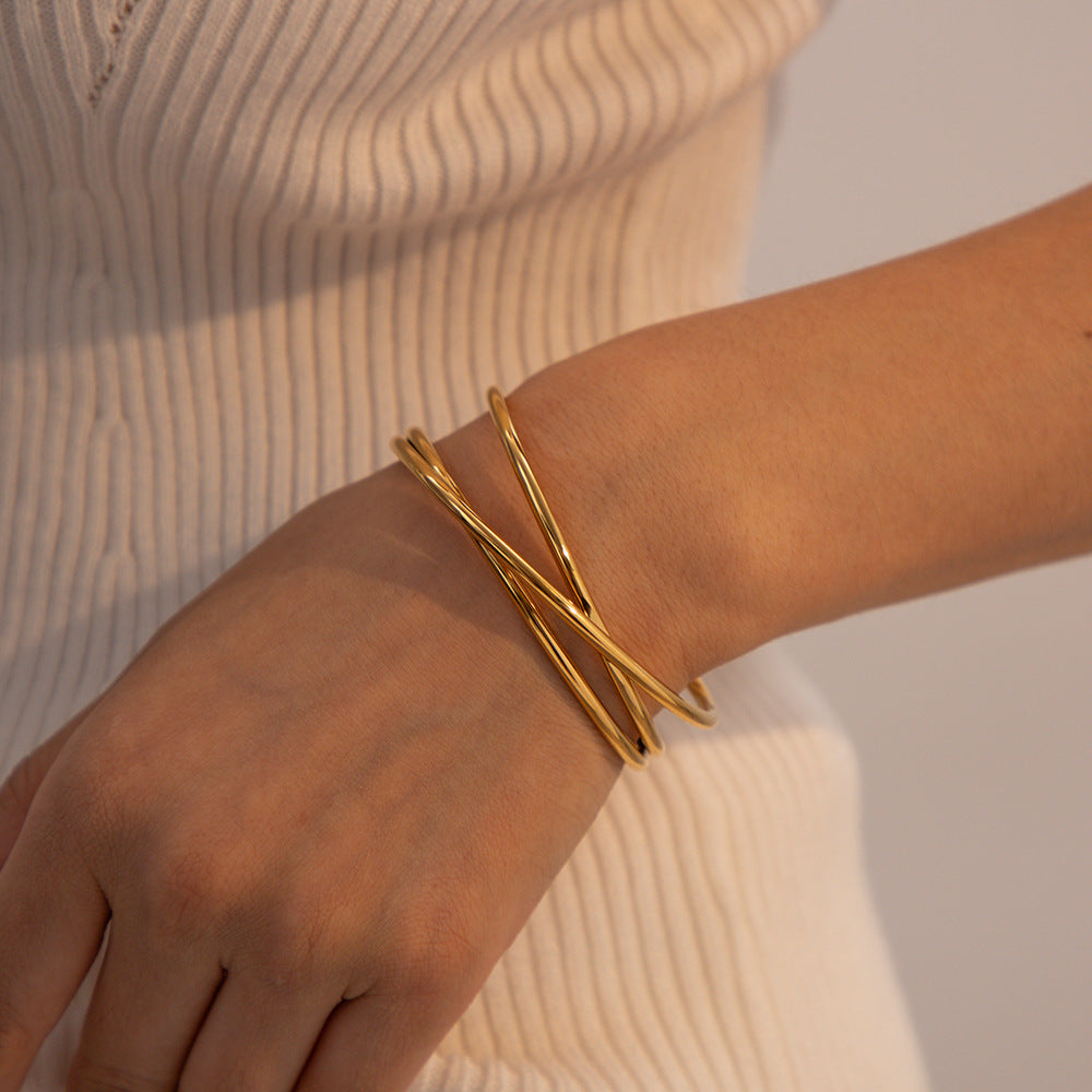 Dolly Gold Plated Bangle Bracelet