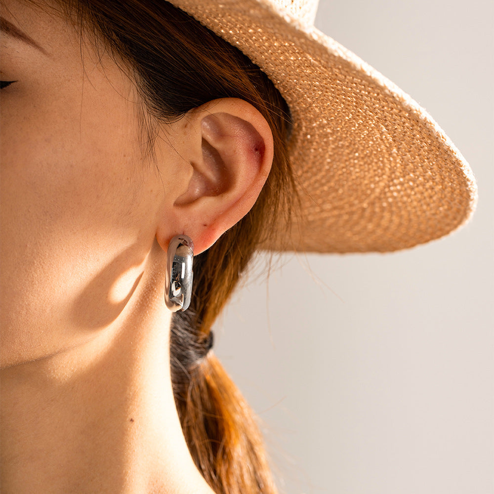 Natalia Thick Gold Hoops