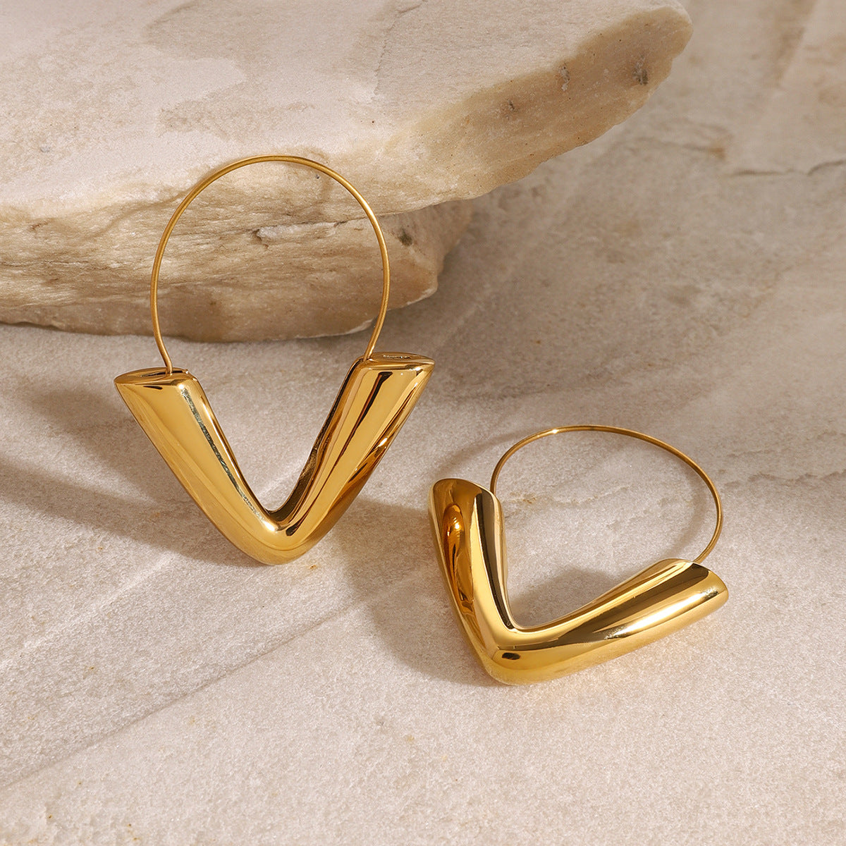 Arcadia Pointed Hoop Earrings in Gold