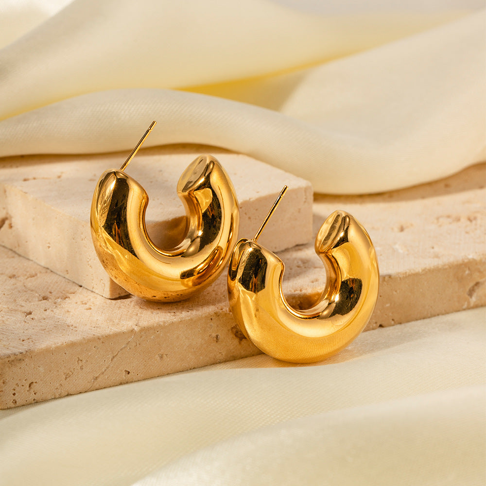 Natalia Thick Gold Hoops