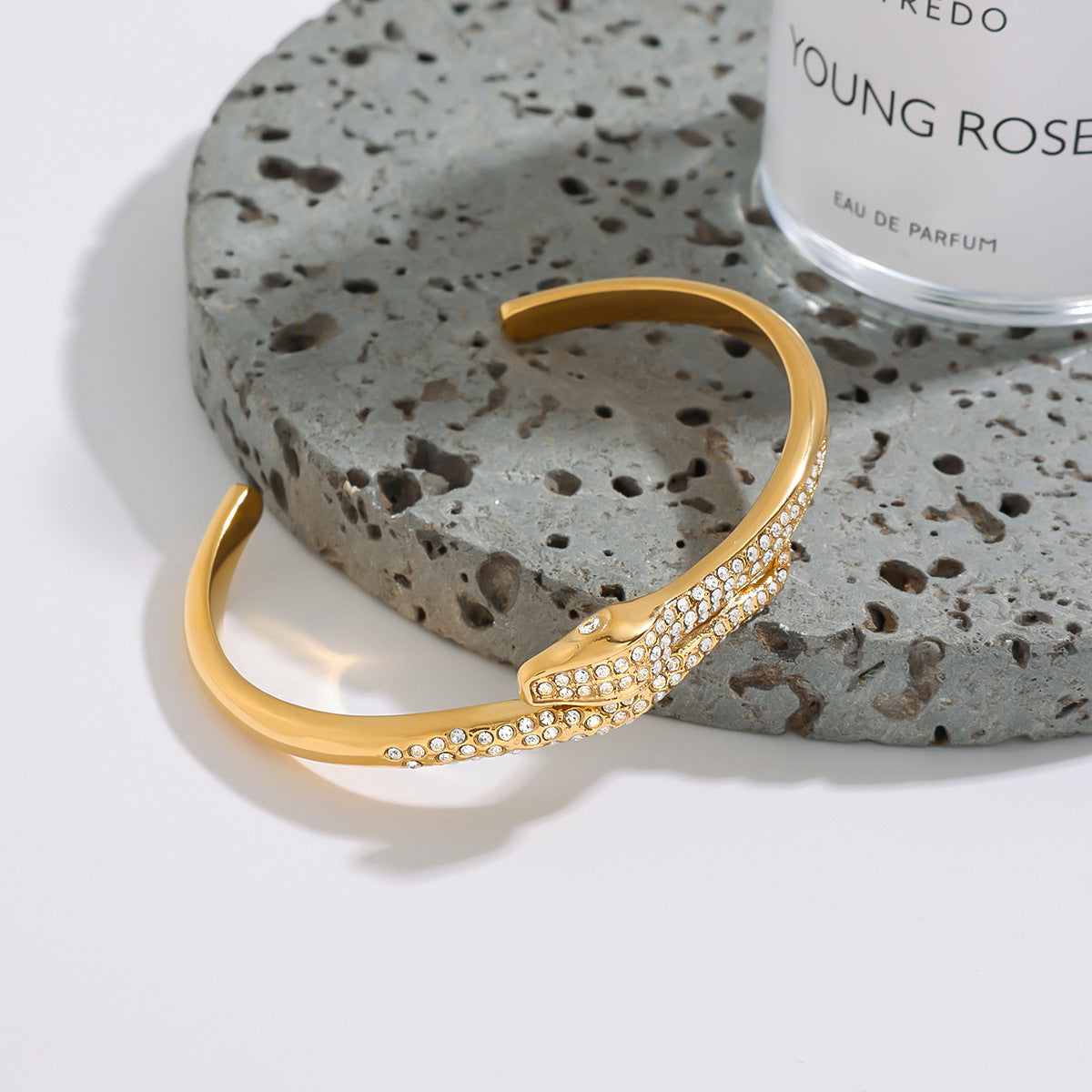 Rosalee Snake & Diamond Cuff Bracelet