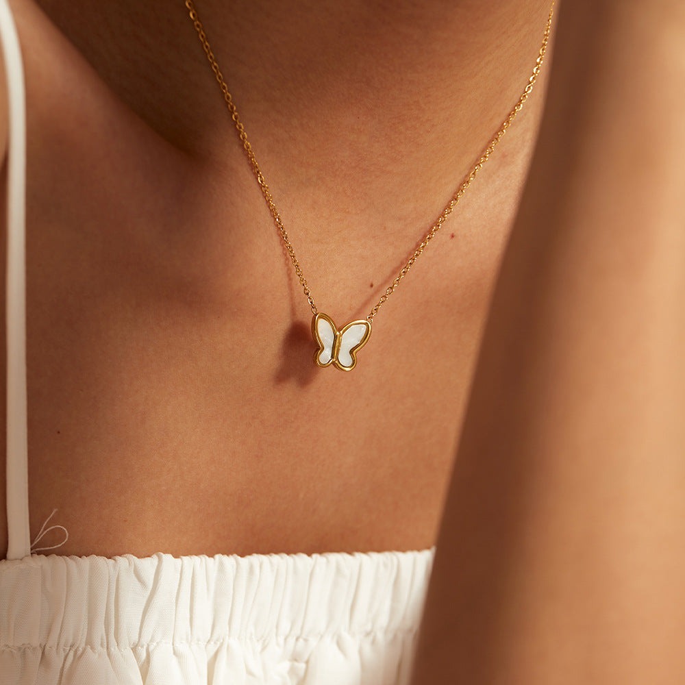 Mother-of-Pearl Butterfly Necklace