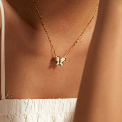 Mother-of-Pearl Butterfly Necklace